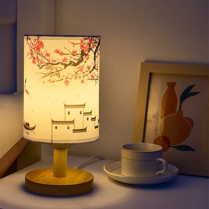 Desk Setup White - LED-tafellampen Decoratie Pruimenbloesem Bureau Dimbaar EU-stekker
