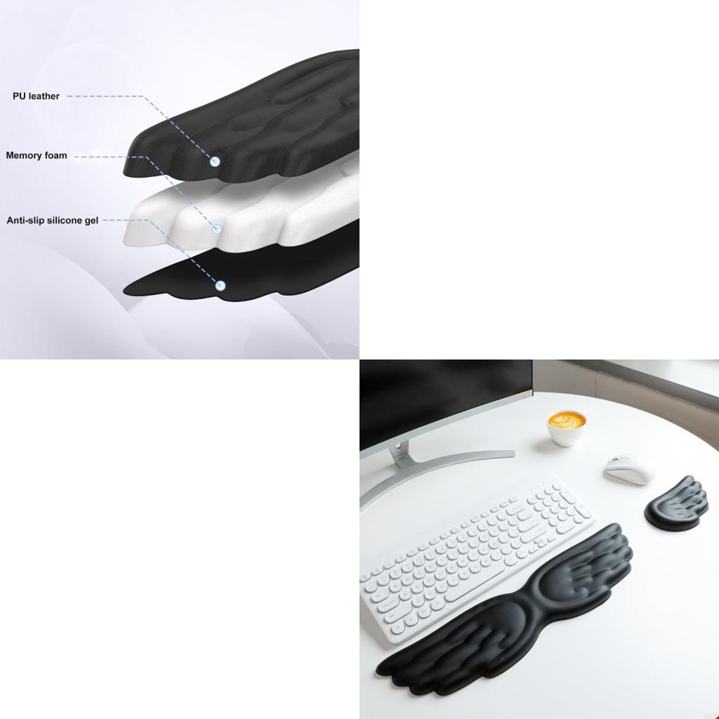 Desk Setup Ergonomics - 462E Zachte Siliconen Angel Wing Toetsenborden