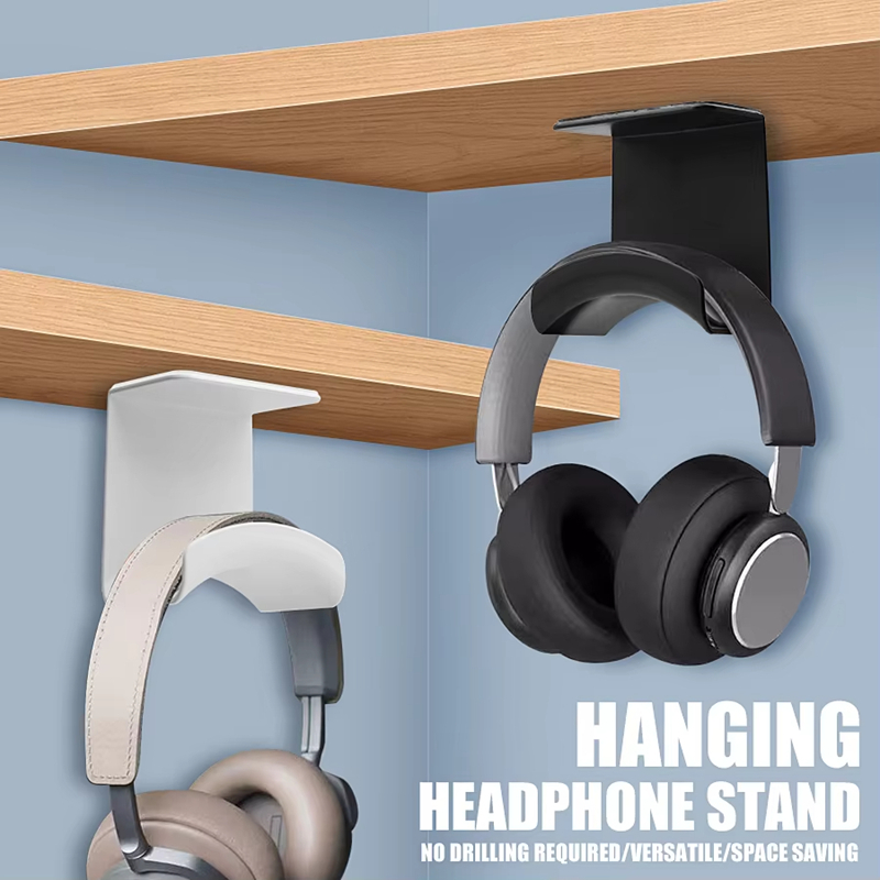 Headphone Hook Under - Universele hoofdtelefoonstandaard, zelfklevende kunststof wandhouder, onder