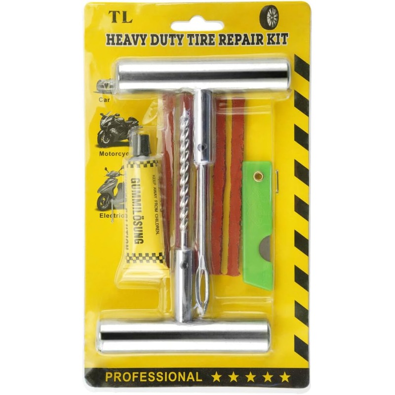Power Strip Flat - 1Set Bandenreparatieset met stekkers Zwaar uitgevoerde