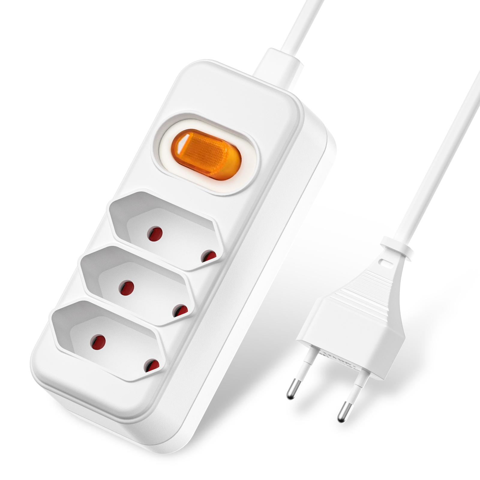 Power Strip Flat - Europees EU 2-polig stopcontact met 2