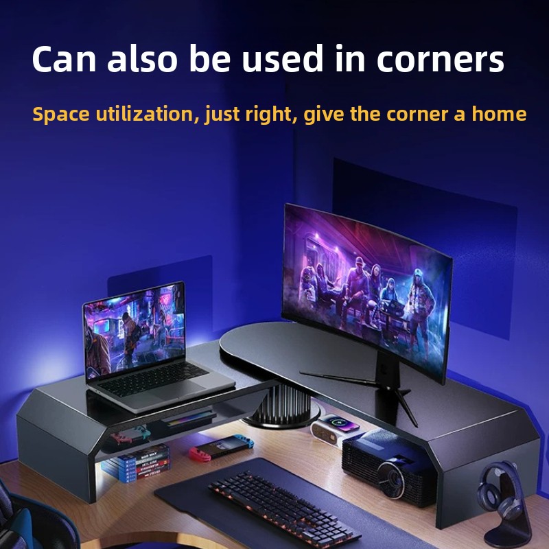 Desk Setup Dual Monitor - Gaming Dubbele Monitorstandaard Kantoor Schermverhoger Ondersteuning