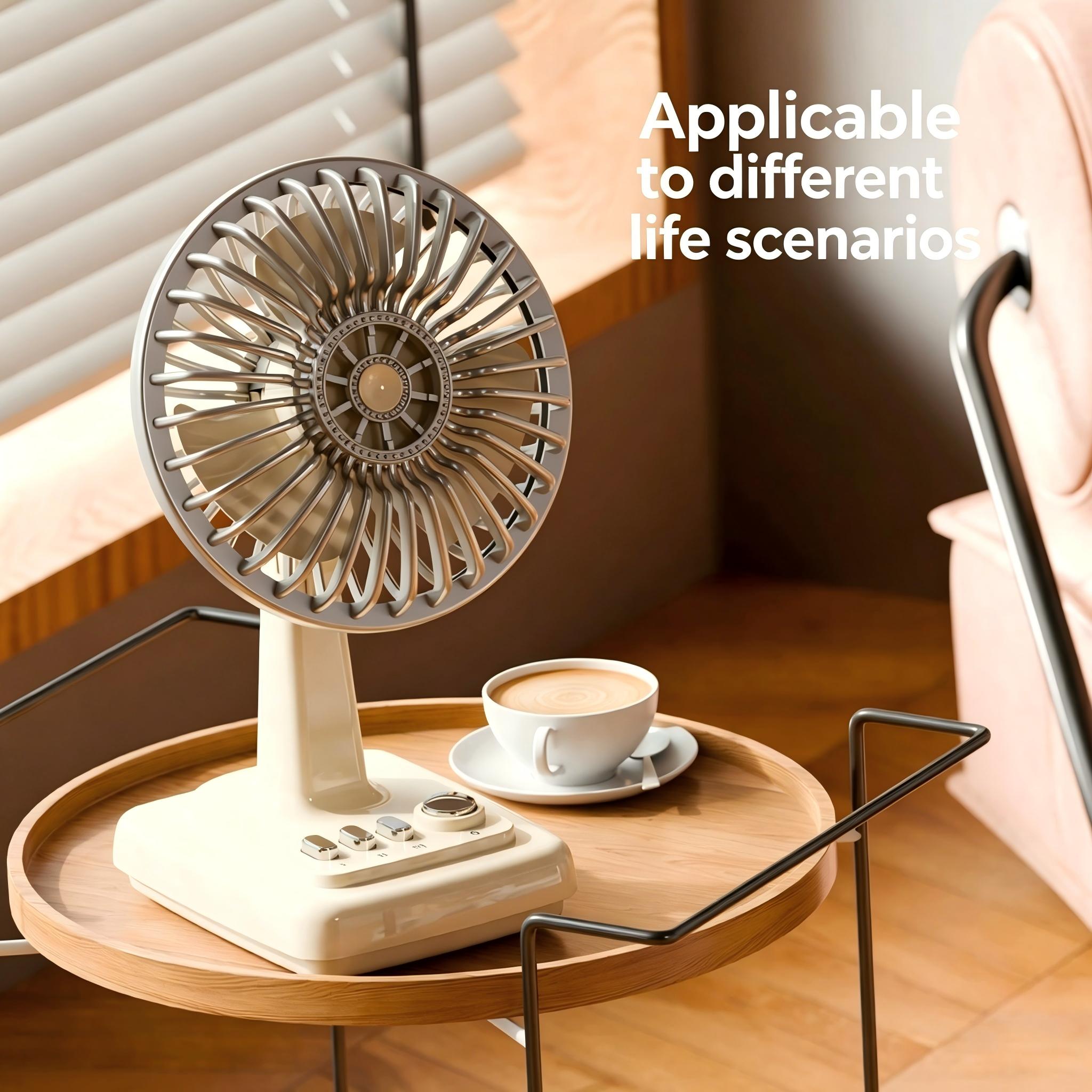 Fan Desk Small Usb - Retro Alloy bureauventilator, 3 snelheden, USB
