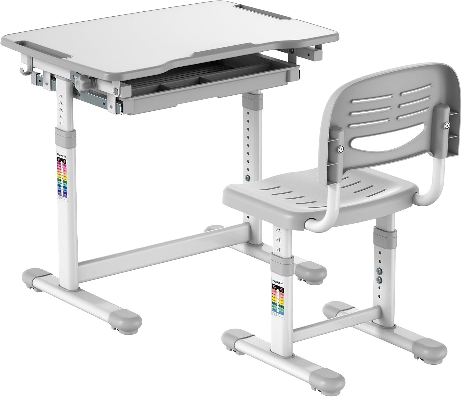 Desk Setup Ergonomics - Kinderbureau en stoelenset, in hoogte verstelbaar