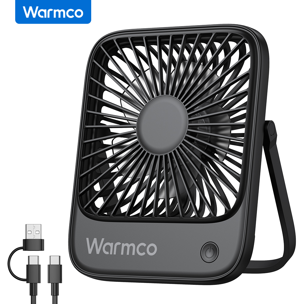 Fan Desk Small Usb - Warmco Miniventilator USB-bureauventilator Draagbare oplaadbare 3-snelheden