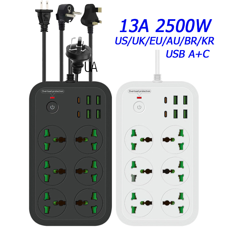Power Strip Flat - 13A Universele Stekkerdoos Stopcontacten met Verlengkabel
