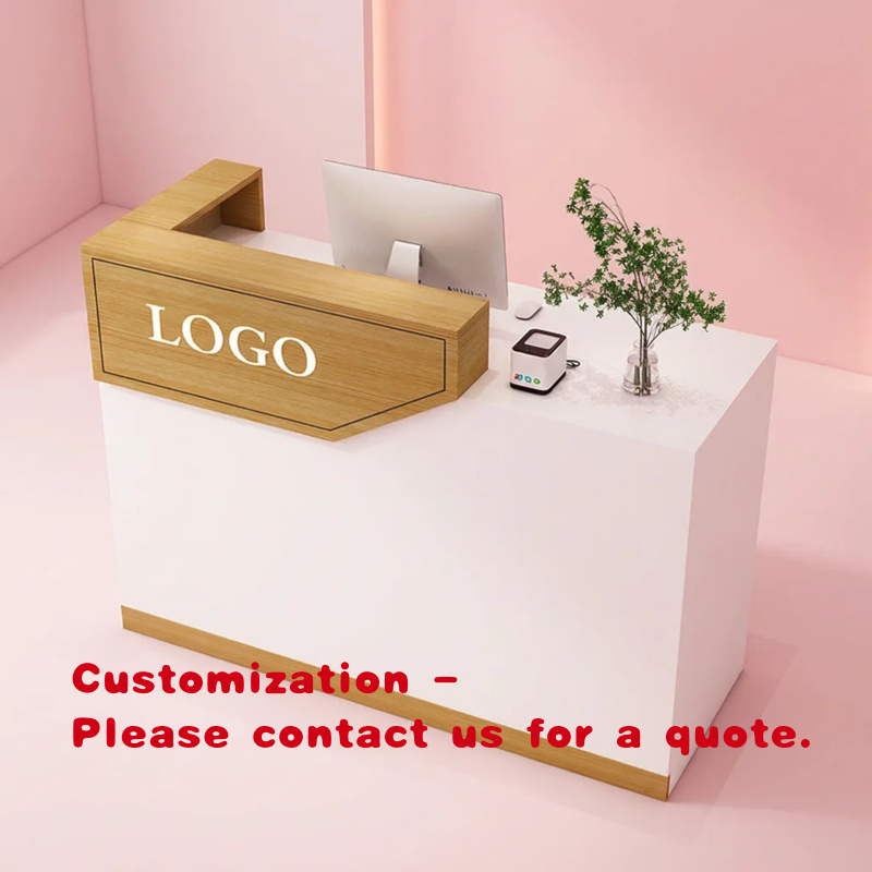 Desk Setup Desk - Op maat gemaakte houten hotelreceptie balie