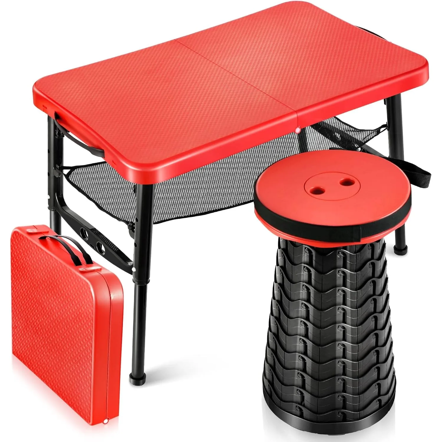 Desk Setup For Laptop - Intrekbare klaptafel en krukset Draagbare camping