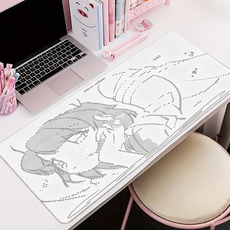 Desk Setup Ergonomic - 1 Stuks Lederen Muismat Anime Angel