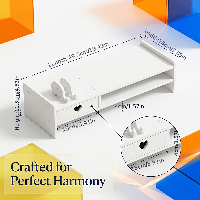 Minimalistische witte PVC-moni - Desk Setup White recensie en prijs