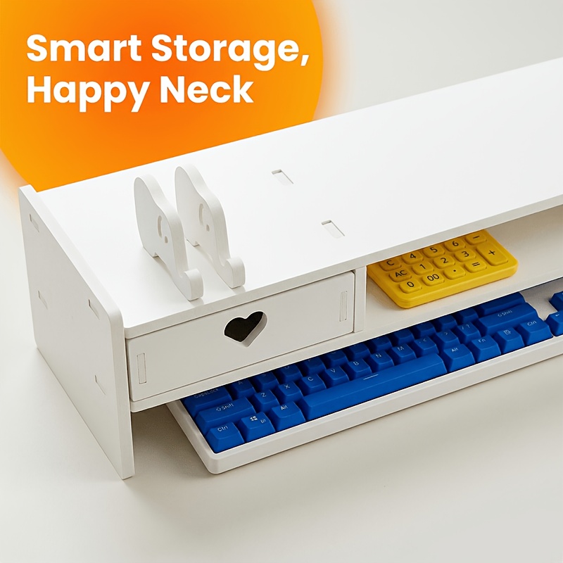 Minimalistische witte PVC-moni - Desk Setup White recensie en prijs