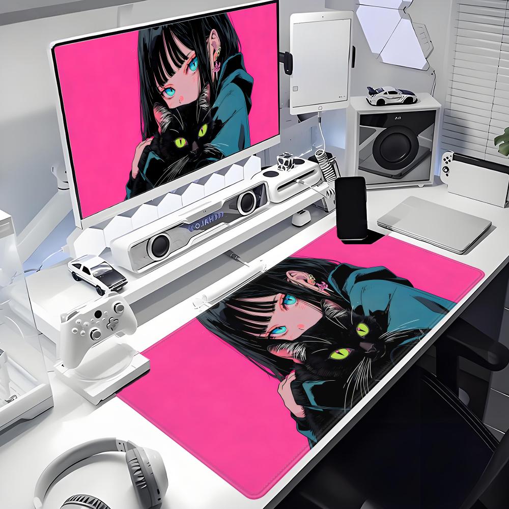 Gaming-muismat Anime Black Cat - Desk Setup With Laptop recensie en prijs