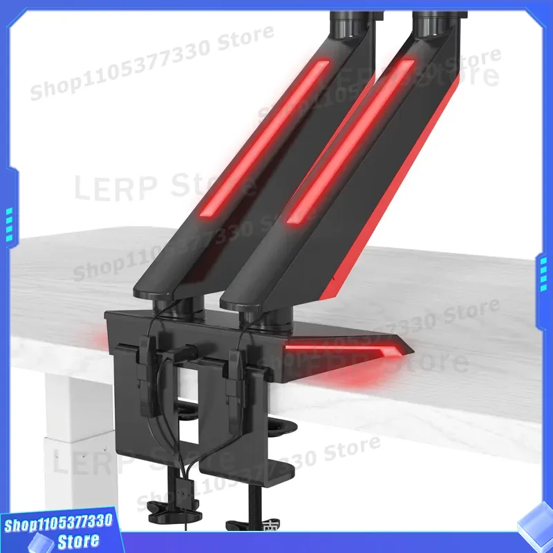 Aluminium Dubbele Monitorarm 1 - Desk Setup Dual Monitor recensie en prijs