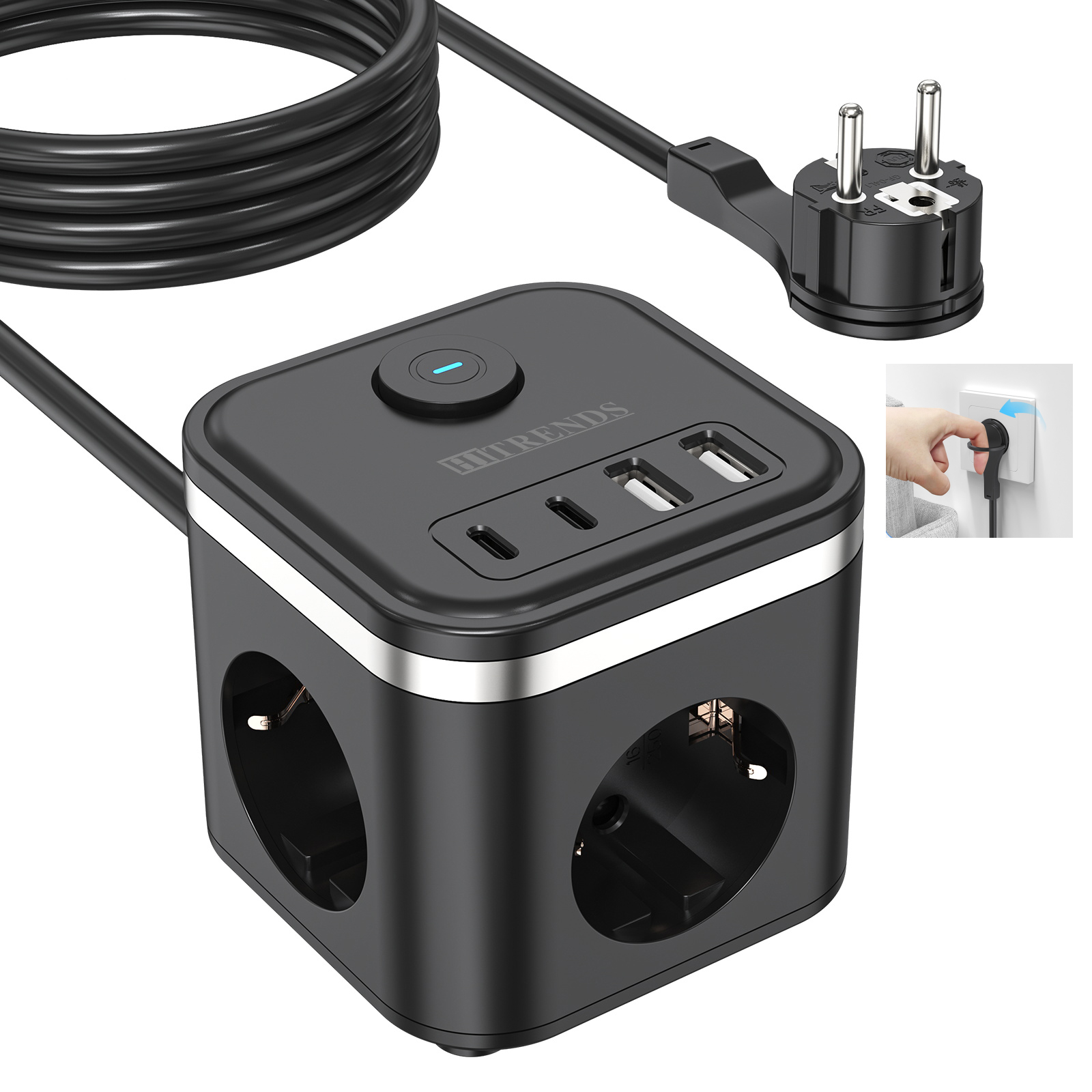 3680 W EU platte stekker stekk - Power Strip Flat recensie en prijs