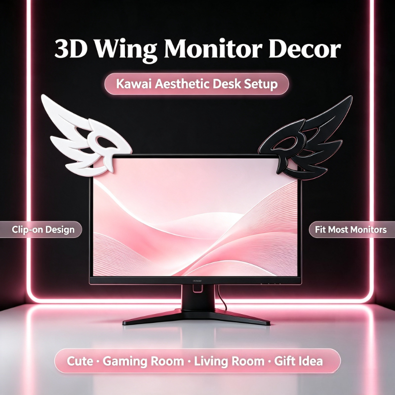 Kawaii 3D-vleugeldecoratie voo - Desk Setup No Monitor recensie en prijs