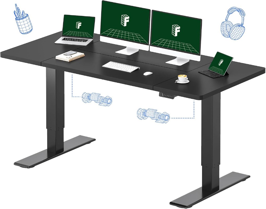 FLEXISPOT Elektrisch Verstelba - Desk Setup Dual Monitor recensie en prijs