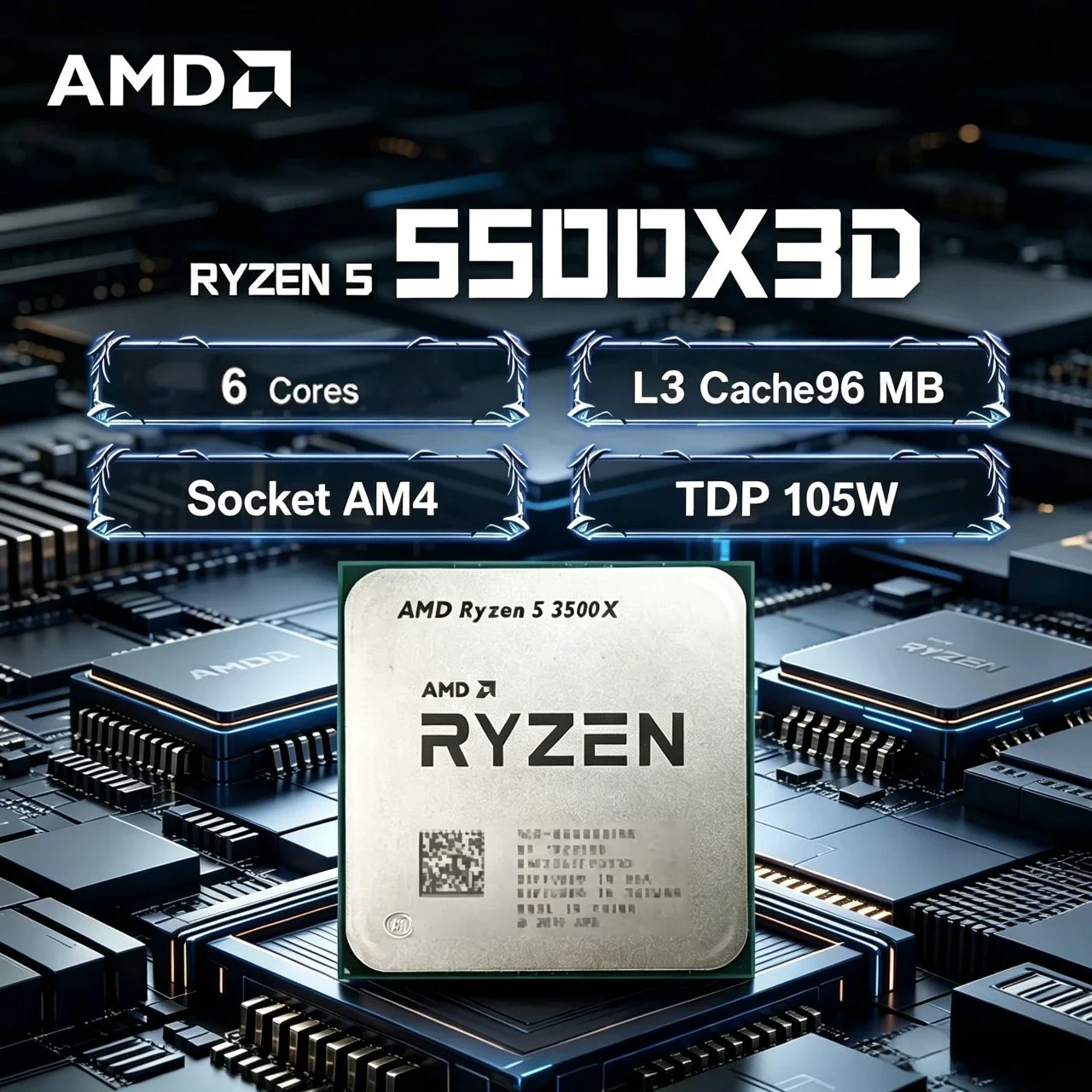 AMD Ryzen 5 5500X3D R5 5500X3D - Amd Cpu Ryzen 5 recensie en prijs