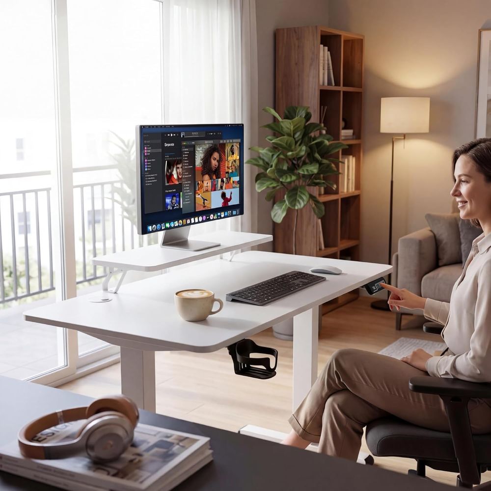 Wit 47-inch in hoogte verstelb - Desk Setup White recensie en prijs