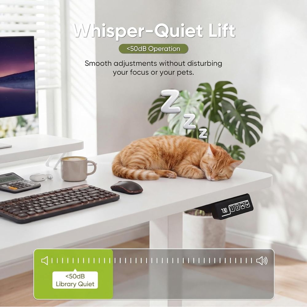 Wit 47-inch in hoogte verstelb - Desk Setup White recensie en prijs
