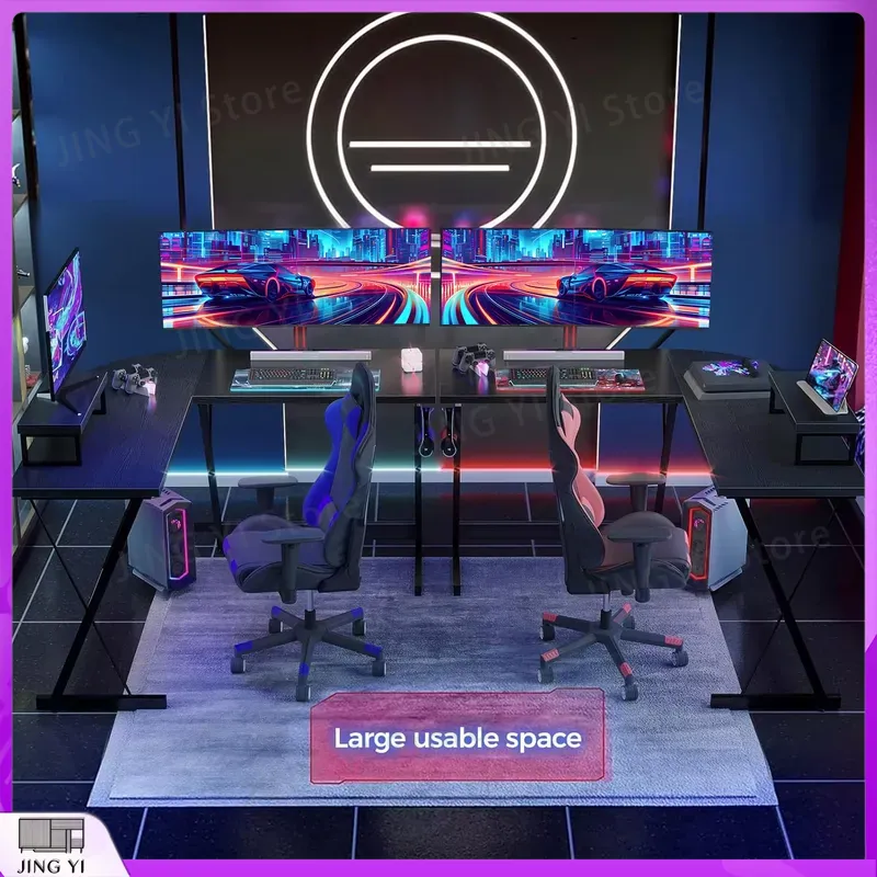 L-vormig gamingbureau met moni - Desk Setup No Monitor recensie en prijs