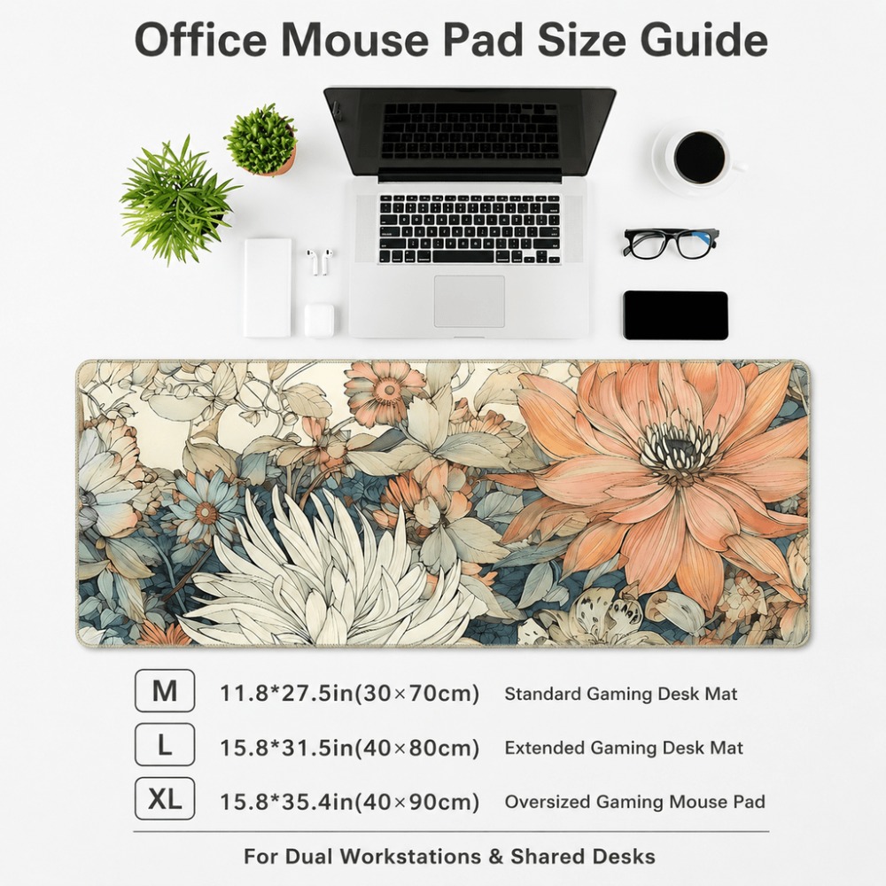 Retro bloementafelmat met plan - Desk Setup With Laptop recensie en prijs