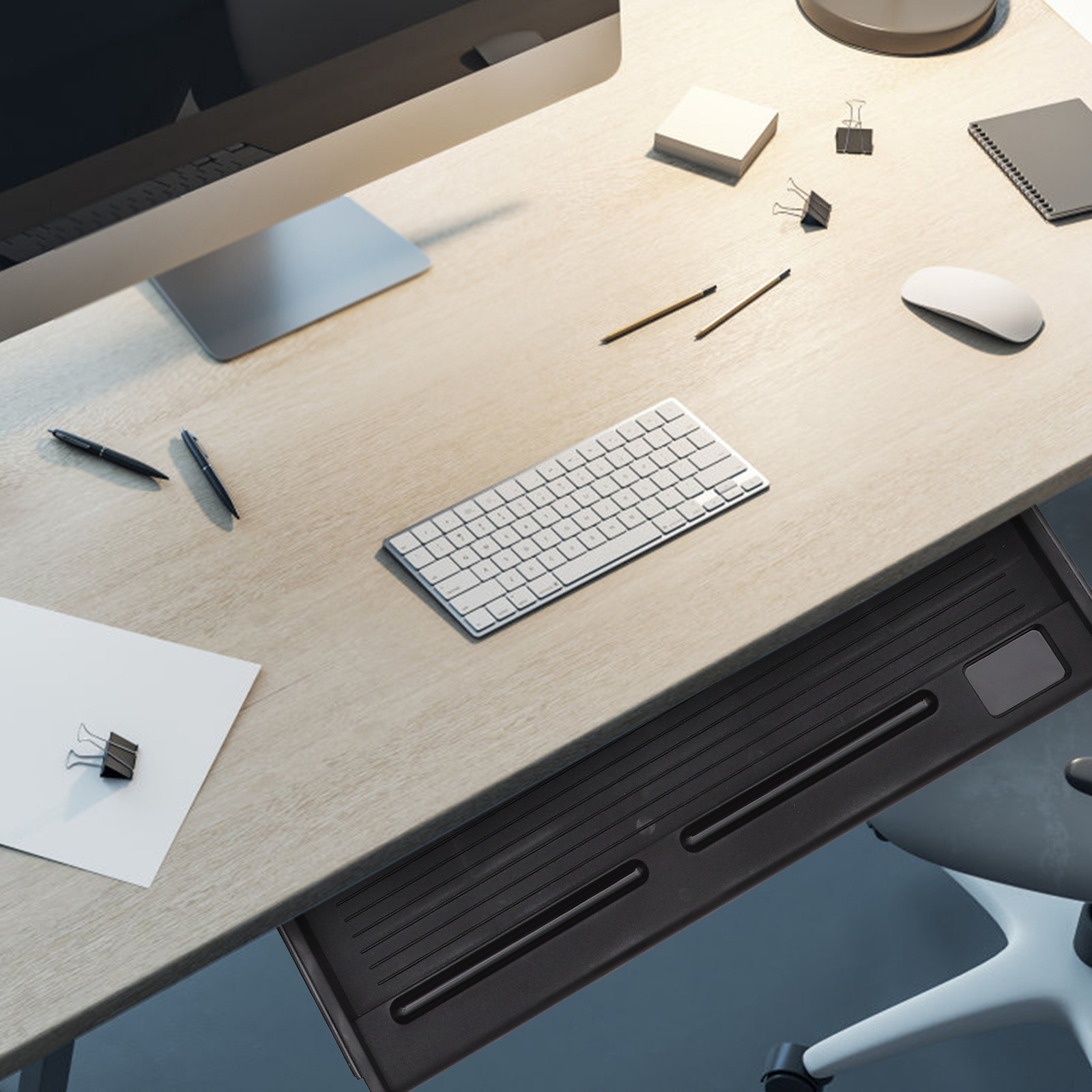 1Set toetsenbordlade onder bur - Desk Setup Ergonomics recensie en prijs