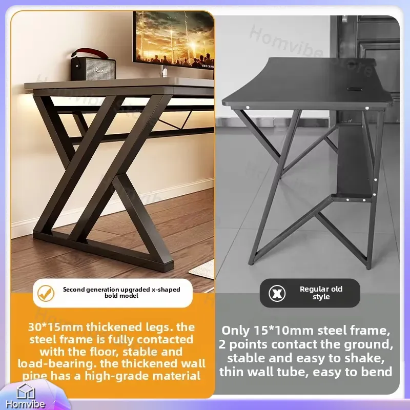 Modern houten computerbureau v - Desk Setup Ergonomics recensie en prijs