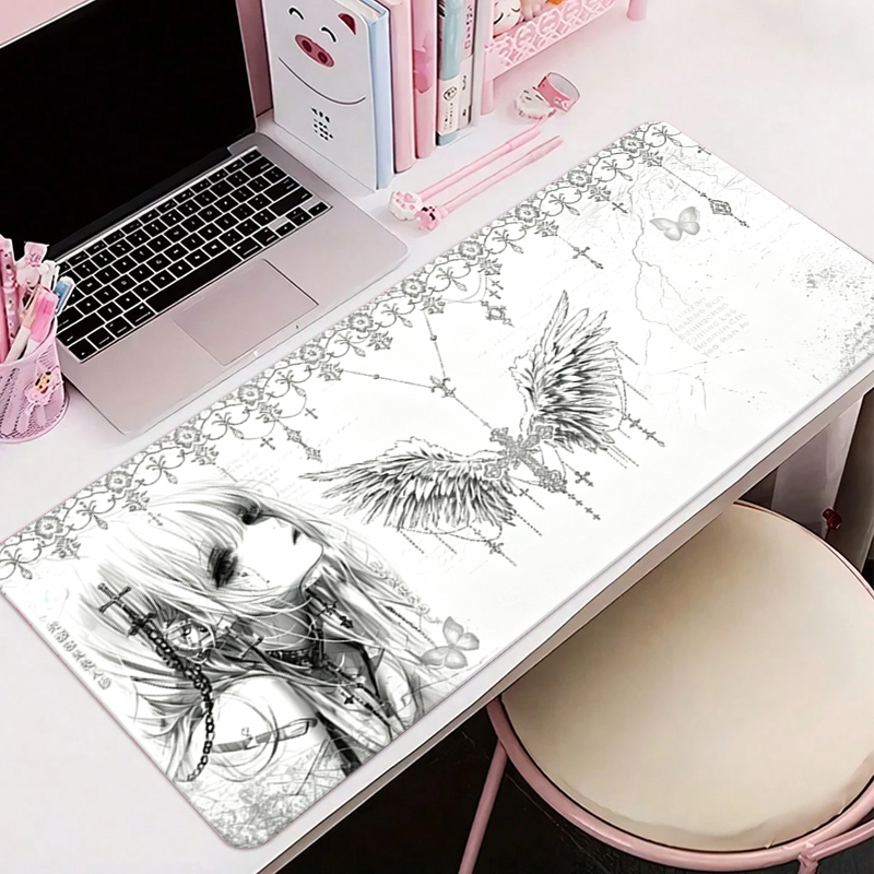 Leren muismat Zwart Wit Anime  - Desk Setup White recensie en prijs
